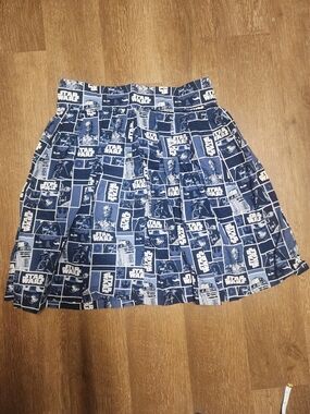 Star Wars Navy Blue Graphic Pleated Skirt